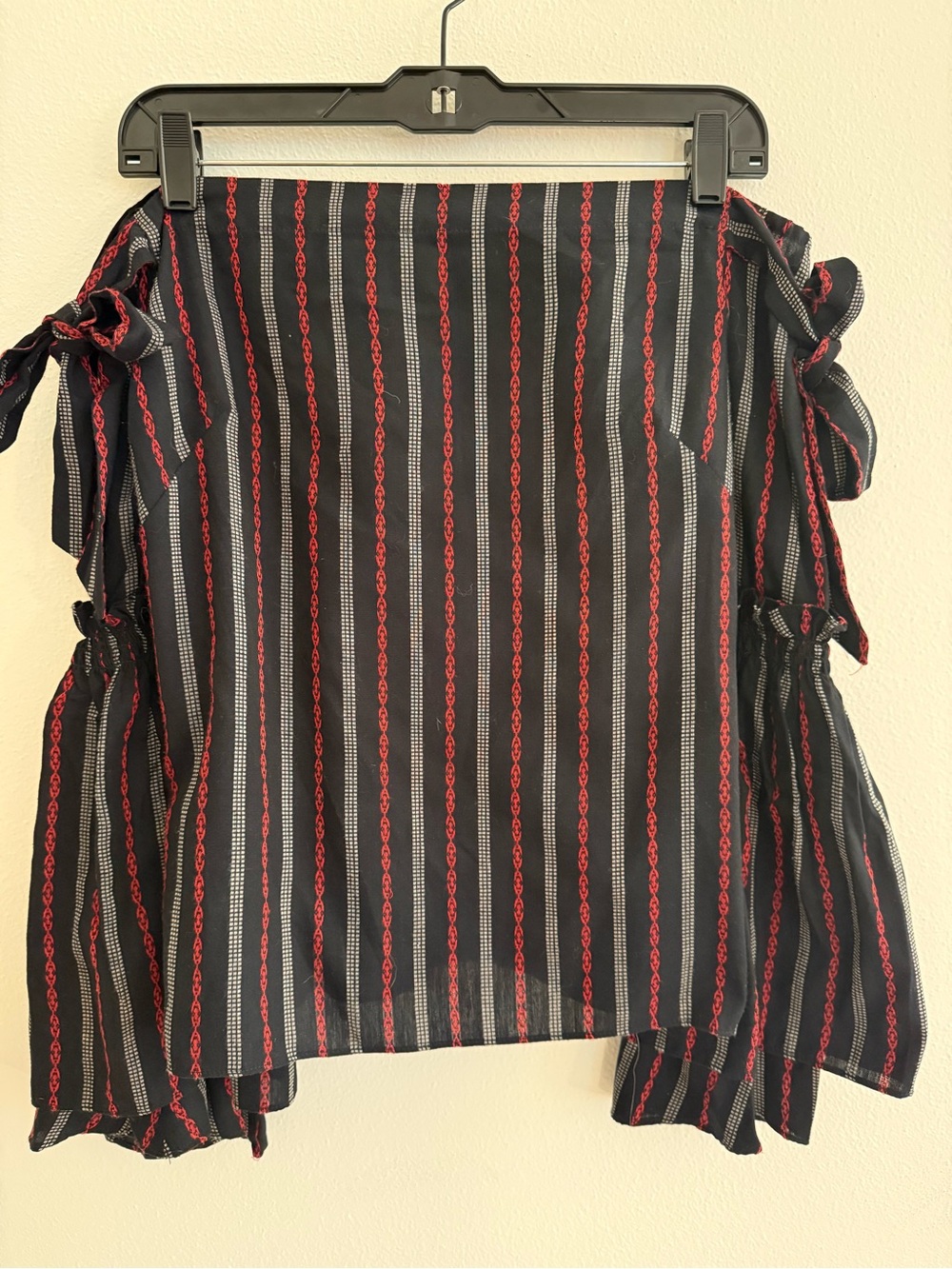 INTERMIX Exclusive Striped Off The Shoulder Bell Sleeve Blouse Top Small